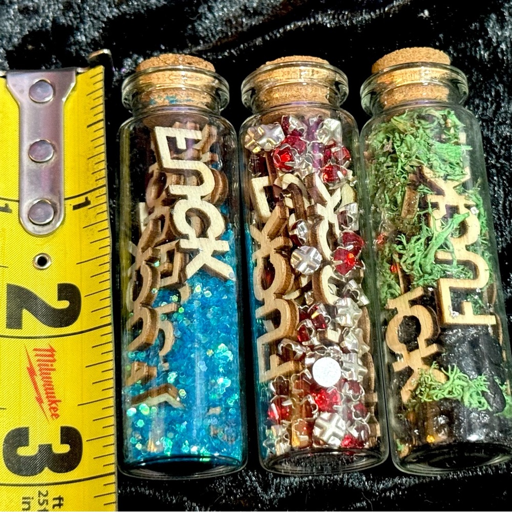 Fućķ Jars Fidget Jars Incantation Spells Sparkles Moss
